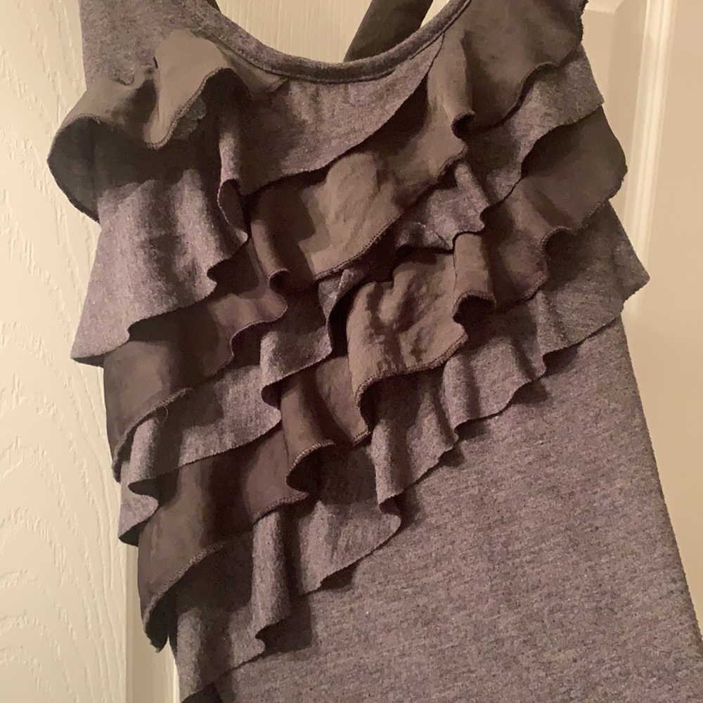 Grey Ruffled Tank Top - Picture 2 of 3